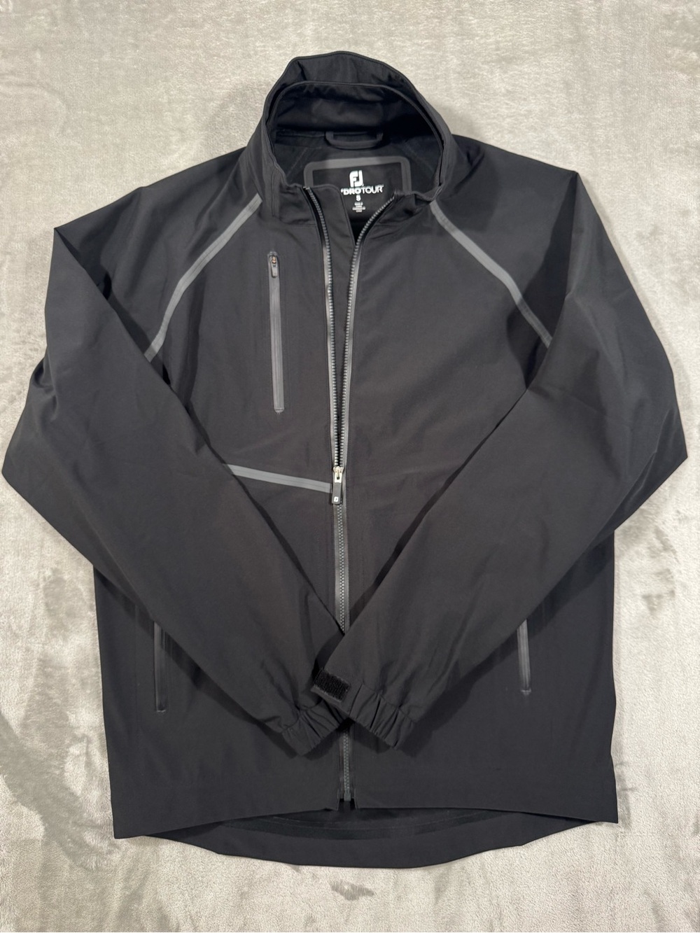 Footjoy Jacket Mens S Black Hydrotour Rain Full Zip Golf Waterproof Wind